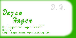 dezso hager business card